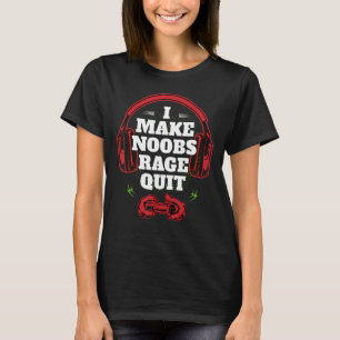 Ik laat Noobs Rage stoppen met retro gaming gamer T-shirt