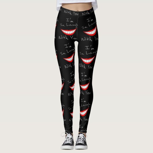 Ik lach met je zwart leggings (Voorkant)