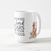 Ik lachte zo hard traan dat mijn benen omlaag ging koffiemok (Voorkant rechts)