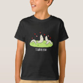 Ik Larvae je grappig Larvae Love Pun Dark BG T-shirt (Voorkant)