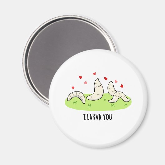 Ik Larvae je grappig Larvae Love Pun Magneet (Voorkant / Achterkant)