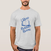 Ik las Banned Books (blauw) T-shirt (Voorkant)