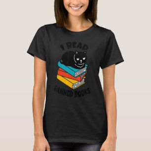 Ik las boekenblazer met zwarte kat voor verboden b t-shirt