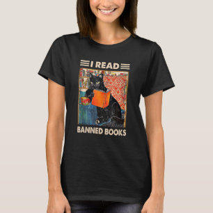 Ik las boekenblazer met zwarte kat voor verboden b t-shirt