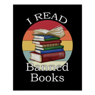 Ik las boekenlezer met verboden boekenboeken perfect poster