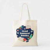Ik las boekenoverzichten tegen censuur tote bag (Voorkant)