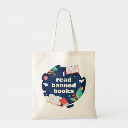 Ik las boekenoverzichten tegen censuur tote bag (Voorkant)