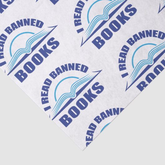 Ik las een verboden boekenblauw tekstontwerp tissuepapier (Detail)