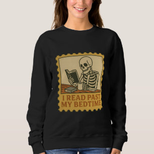 Ik las mijn bedtijd - Skeleton Gothic boek Trui