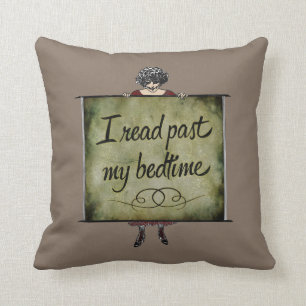 Ik las mijn slaaptijd Vintage Kussen