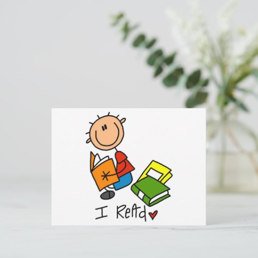 Ik las Tshirts en cadeaus Briefkaart (Staand voorkant)