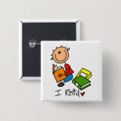 Ik las Tshirts en cadeaus Vierkante Button 5,1 Cm (Voorkant /achterkant)