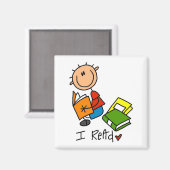 Ik las Tshirts en geschenken Magneet (Voorkant / Achterkant)