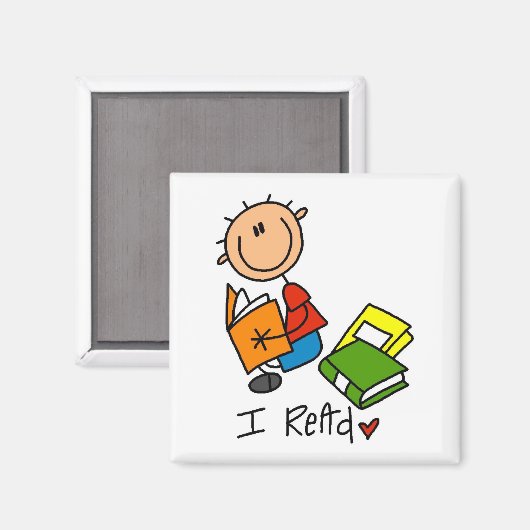 Ik las Tshirts en geschenken Magneet (Voorkant / Achterkant)