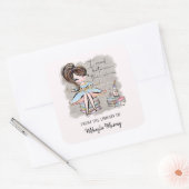 Ik las tussen de Wines Bookplate Vierkante Sticker (Envelop)