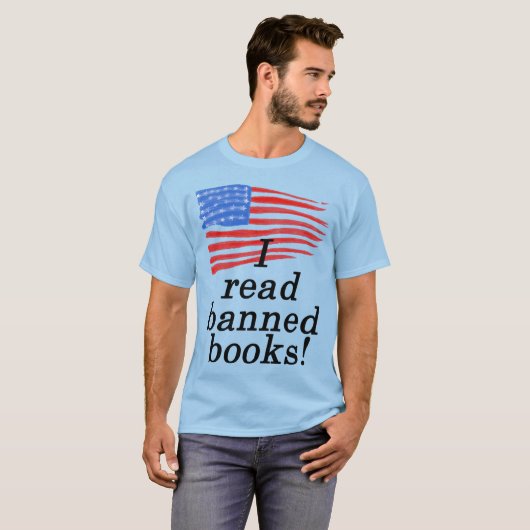 Ik las verboden boeken en noodlottige Amerikaanse  T-shirt (Voorkant volledig)