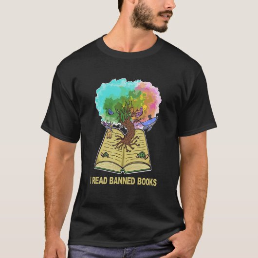 Ik las verboden boeken Ik heb het lezen van verbod T-shirt (Voorkant)