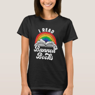 Ik las verboden boeken  literatuurregenboogrea t-shirt