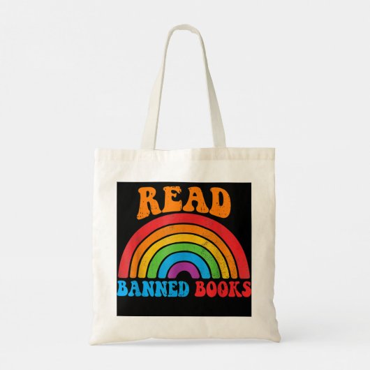 Ik las Verboden boeken T Shirt Rainbow Readers Rea Tote Bag (Achterkant)