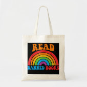 Ik las Verboden boeken T Shirt Rainbow Readers Rea Tote Bag (Voorkant)