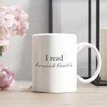 Ik las verboden boeken tweekleurige koffiemok<br><div class="desc">Ervaar de sensatie van verboden literatuur elke morgen met de "Ik lees verboden boeken" koffie mok. Dit is niet alleen een mok – het is een uitspraak, een bewijs van je intellectuele nieuwsgierigheid en rebelse geest. Getooid met een gedurfde, gedurfde uitspraak die uw voorkeur voor het onconventionele en het controversiële...</div>