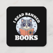 Ik las verboden boeken vierkante visitekaartje (Achterkant)