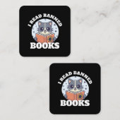 Ik las verboden boeken vierkante visitekaartje (Voorkant / Achterkant)