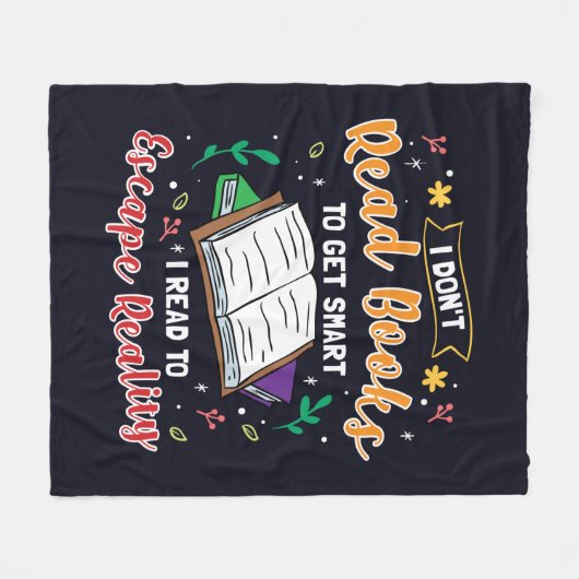 Ik las voor Escape Reality Book Nerd Fleece Deken (Voorkant (Horizontaal))