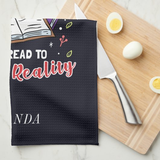 Ik las voor Escape Reality Book Nerd Personated Theedoek (Quarter Fold)