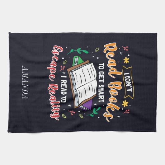 Ik las voor Escape Reality Book Nerd Personated Theedoek (Horizontaal)