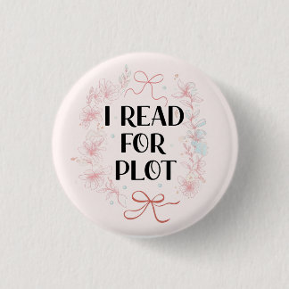Ik las voor Plot Coquette Book Reader Funny Pink Ronde Button 3,2 Cm