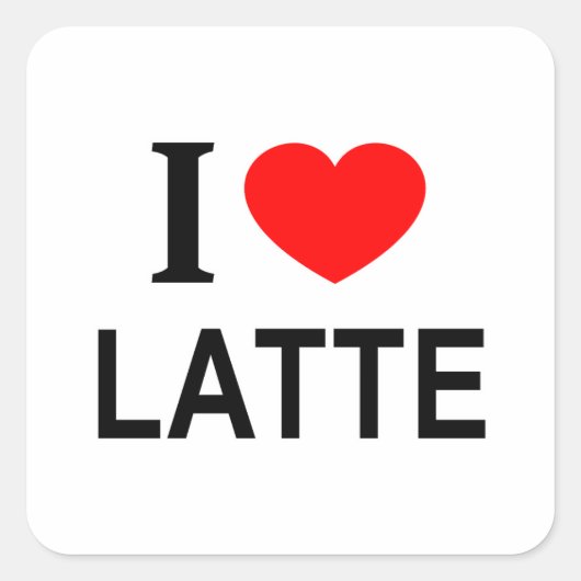 IK ❤️ LATTE VAN LATTE I HEART LATTE VIERKANTE STICKER (Voorkant)
