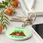 Ik lava je zo Matcha Kawaii Green Tea Lava Cake Sleutelhanger (Zijkant)