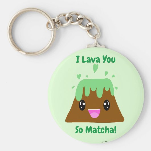 Ik lava je zo Matcha Kawaii Green Tea Lava Cake Sleutelhanger (Voorkant)