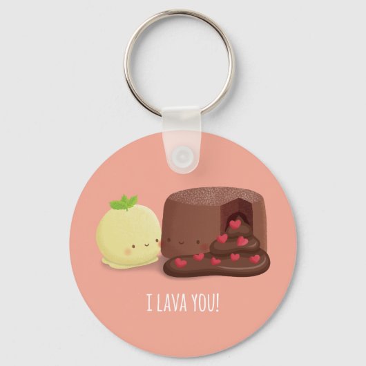 Ik Lava Jou Chocolade Smeltende Cake Ijs Sleutelhanger (Voorkant)
