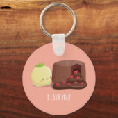 Ik Lava Jou Chocolade Smeltende Cake Ijs Sleutelhanger (Voorkant)