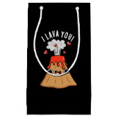 Ik lava You Funny Volcano Pun Dark BG Klein Cadeauzakje (Voorkant)