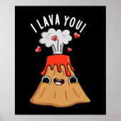 Ik lava You Funny Volcano Pun Dark BG Poster (Voorkant)
