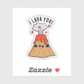 Ik Lava You Funny Volcano Pun Sticker (Vel)