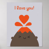Ik Lava You Kawaii Volcano Poster (Voorkant)