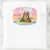 Ik Lava You Ovale Sticker (Tas)