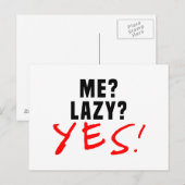 Ik? Lazy? Ja! Briefkaart (Voorkant / Achterkant)