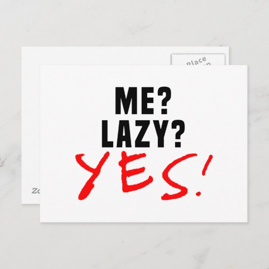 Ik? Lazy? Ja! Briefkaart (Voorkant / Achterkant)