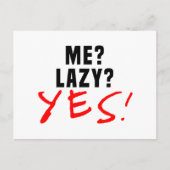Ik? Lazy? Ja! Briefkaart (Voorkant)