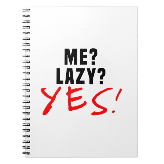 Ik? Lazy? Ja! Notitieboek (Voorkant)