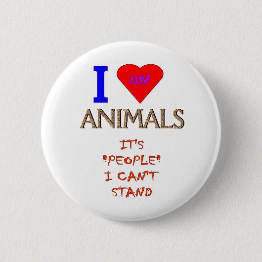 IK LEEF DIEREN RONDE BUTTON 5,7 CM (Voorkant)