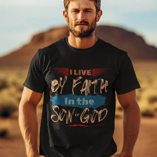 Ik leef door geloof God Christus Bijbel Dankbaarhe T-shirt