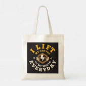 Ik leef elke dag (zwart/goud) tote bag (Achterkant)