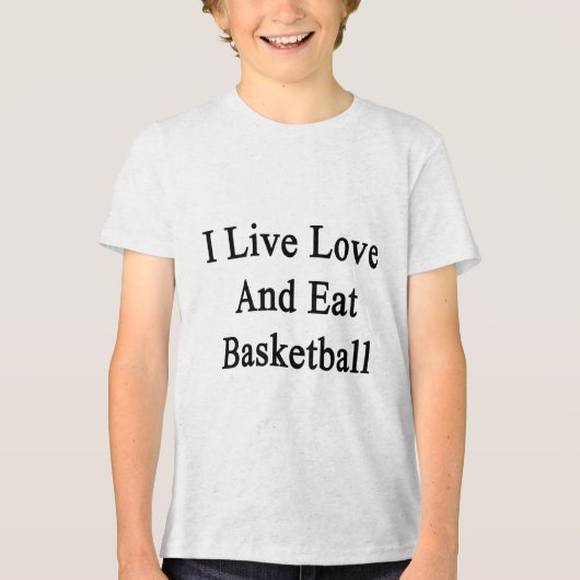Ik leef in de liefde en eet basketbal Tri-Blend shirt (Voorkant)