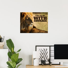 "Ik leef met moed" Motivatie Affirmatie Poster